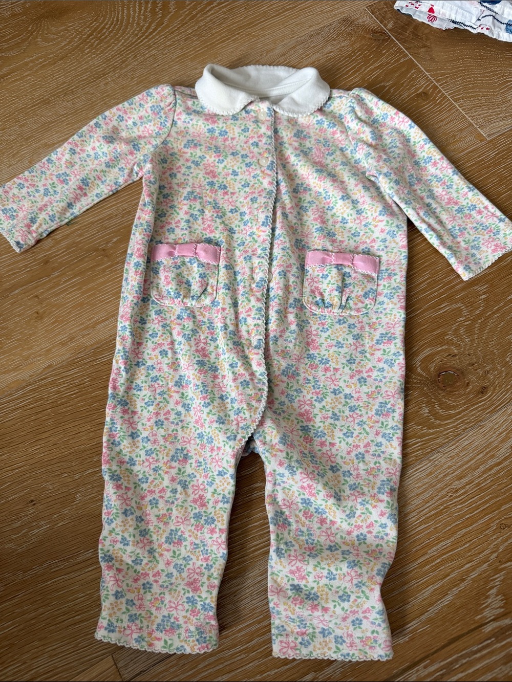 Ralph Lauren Floral Pink & Cream Baby One-Piece Romper